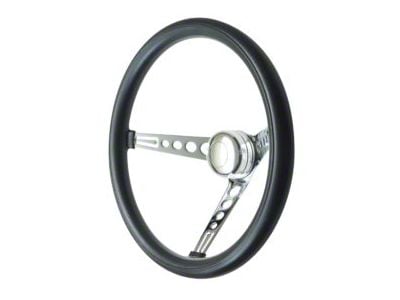 GT Performance GT3 Retro Mustang Style Foam Steering Wheel; Chrome (Universal; Some Adaptation May Be Required)