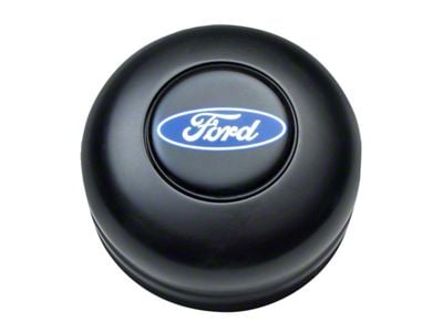 GT Performance GT3 Standard Horn Button with Ford Oval Logo; Black Anodized (Universal; Some Adaptation May Be Required)