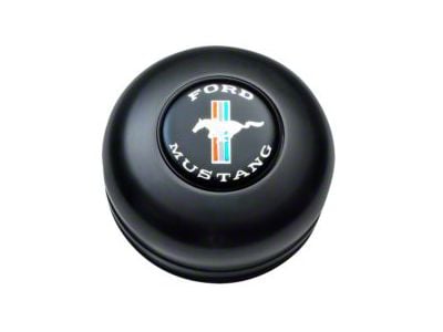 GT Performance GT3 Standard Horn Button with Mustang Logo; Black Anodized (Universal; Some Adaptation May Be Required)