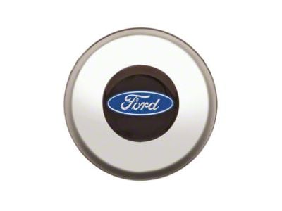 GT Performance Euro/Gasser Horn Button with Ford Oval Logo; Smooth; Polished (Universal; Some Adaptation May Be Required)