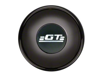 GT Performance Euro/Gasser Horn Button with GT Logo; Smooth; Black (Universal; Some Adaptation May Be Required)