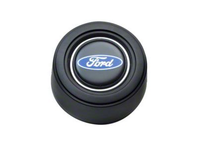 GT Performance GT3 Hi-Rise Horn Button with Ford Oval Logo; Black Anodized (Universal; Some Adaptation May Be Required)