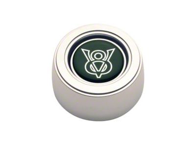 GT Performance GT3 Hi-Rise Horn Button with V8 Logo; Polished (Universal; Some Adaptation May Be Required)