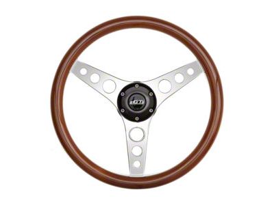 GT Performance GT3 Retro Gasser Hole Style Steering Wheel; Wood (Universal; Some Adaptation May Be Required)