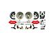 The Right Stuff Detailing Performance Series Front Power Disc Brake Conversion Kit with Chrome Brake Booster/Master Cylinder; Red Calipers (64-72 GTO, LeMans, Tempest)