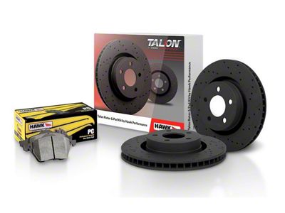 Hawk Performance Talon Cross-Drilled and Slotted Brake Rotor and Ceramic Pad Kit; Front (88-95 Corvette C4 w/o Heavy Duty Suspension)