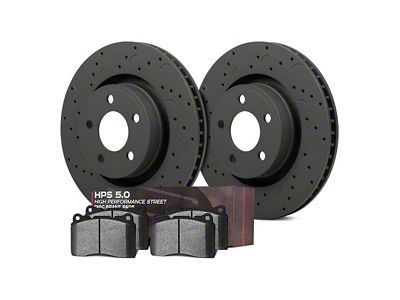 Hawk Performance Talon Cross-Drilled and Slotted Brake Rotor and HPS 5.0 Pad Kit; Rear (93-97 Firebird w/ Rear Disc Brakes)