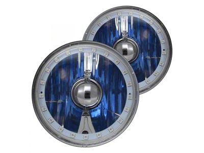 Headlight 5-3/4 Inch Round Elite Diamond With Multi Color LED Halo