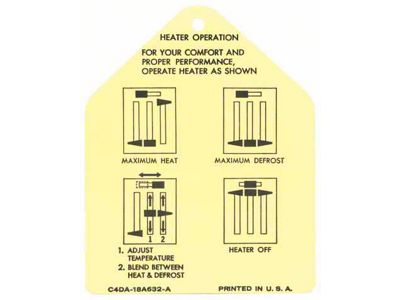 Heater Instruction Tag - Falcon