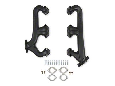 Hooker BlackHeart 2.50-Inch Exhaust Manifold; Black Ceramic (70-74 Small Black V8 Camaro)