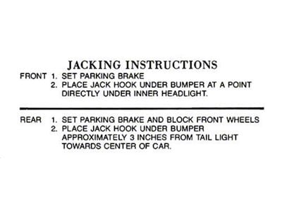 Jack Hook Instruction Decal - Mercury