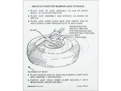 Jack Instruction Decal, Mercury, 1963