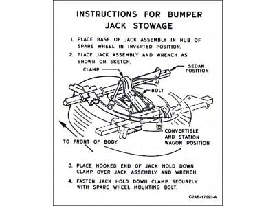 Jack Instructions Decal - C2AB-17093-A - Ford