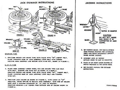 Jack Instructions Decal - C6AB-17095-G - Ford Sedan & Hardtop