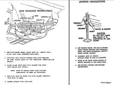 Jack Instructions Decal - C6AZ-17095-H - Ford Convertible