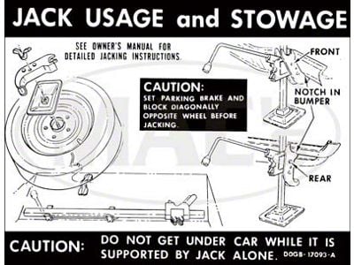 Jack Instructions Decal/ Reg Whls/ Convertible