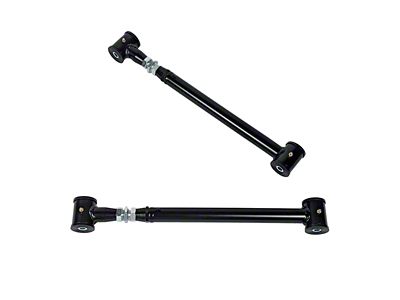 J&M Adjustable Turnbuckle Style Rear Lower Control Arms with 3-Piece Poly-Ball Bushings; Black (82-92 Camaro)