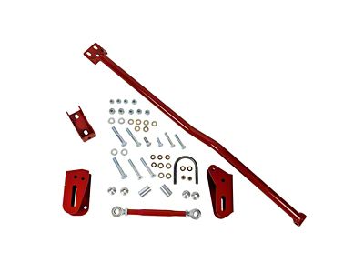 J&M Height Adjustable Panhard Bar Relocation Kit; Red (82-92 Camaro)