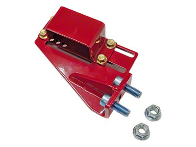 J&M Adjustable Torque Arm Relocation Bracket for Modular Transmission Crossmember; Red (98-02 Firebird)