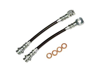 J&M Stainless Steel Teflon Brake Hose Kit; Clear Outer Cover; Front and Rear (93-02 Firebird w/ 4-Wheel Disc Brakes)