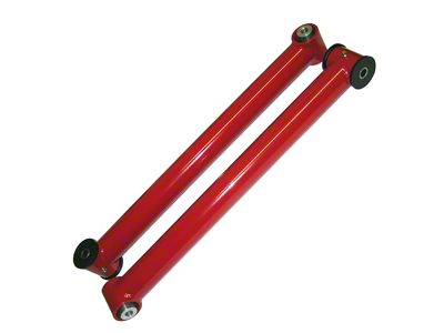 J&M Street/Race Rear Lower Control Arms; Red (82-02 Firebird)