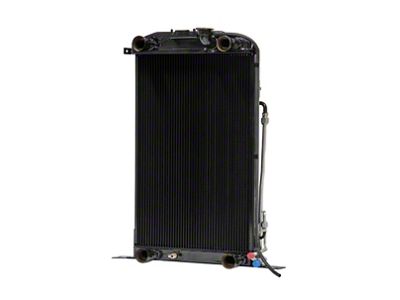 Johnson's Radiator Works Stock Height Radiator without Transmission Cooler; Dual 1.75-Inch Inlet / Bottom Dual 1.75-Inch Outlet (37-39 Ford Car Standard w/ Flathead Engine & Air Conditioning)