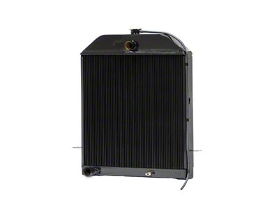 Johnson's Radiator Works Stock Height Radiator without Transmission Cooler; Center 1.50-Inch Inlet / Bottom Left 1.75-Inch Outlet (39-40 Ford Car Deluxe w/ Small or Big Block Ford Engine & w/o Air Conditioning)