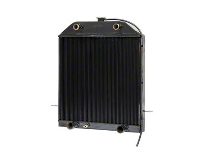 Johnson's Radiator Works Stock Height Radiator without Transmission Cooler; Center 1.25-Inch Inlet / Bottom Right 1.50-Inch Outlet (39-40 Ford Car Deluxe w/ LS Engine & w/o Air Conditioning)