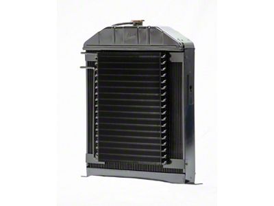 Johnson's Radiator Works Stock Height Radiator without Transmission Cooler; Center 1.50-Inch Inlet / Bottom Left 1.75-Inch Outlet (42-48 Ford Car w/ Small or Big Block Ford Engine & Air Conditioning)