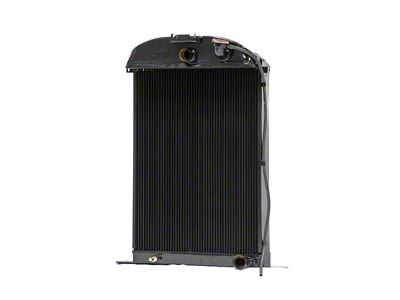 Johnson's Radiator Works Stock Height Radiator with Transmission Cooler; Center 1.50-Inch Inlet / Bottom Right 1.75-Inch Outlet (1936 Ford Car w/ Small or Big Block Chevy Engine & w/o Air Conditioning)