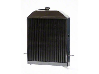 Johnson's Radiator Works Stock Height Radiator with Transmission Cooler; Center 1.50-Inch Inlet / Bottom Right 1.75-Inch Outlet (39-40 Ford Car Deluxe w/ Small or Big Block Chevy Engine & w/o Air Conditioning)