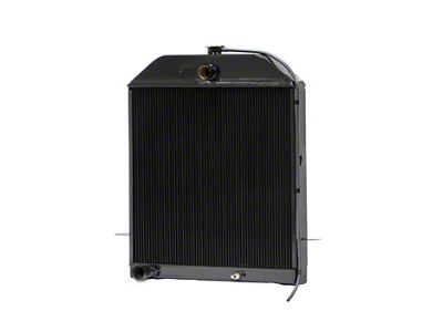 Johnson's Radiator Works Stock Height Radiator with Transmission Cooler; Center 1.50-Inch Inlet / Bottom Left 1.75-Inch Outlet (39-40 Ford Car Deluxe w/ Small or Big Block Ford Engine & w/o Air Conditioning)