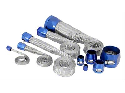 K&N Hose Cover Kit Universal Stainless Steel With Blue Clamps