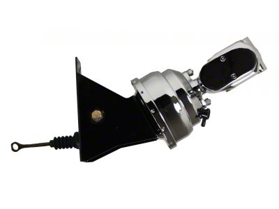 LEED Brakes 8-Inch Dual Power Brake Booster with 1-Inch Dual Bore Master Cylinder; Chrome Finish (66-77 Bronco)