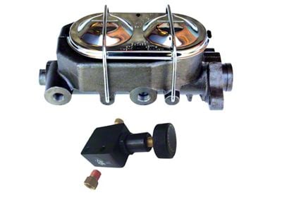 LEED Brakes 1-Inch Dual Bowl Chrome Top Master Cylinder with Adjustable Valve; Natural Finish (67-69 Camaro)