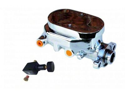 LEED Brakes 1-Inch Dual Bowl Flat Top Master Cylinder with Adjustable Valve; Chrome Finish (67-69 Camaro)