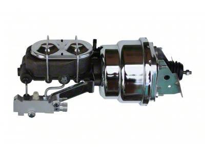 LEED Brakes 7-Inch Dual Power Brake Booster with 1-1/8-Inch Dual Bore Chrome Top Master Cylinder and Side Mount Valve; Chrome Finish (67-69 Camaro w/ 4-Wheel Disc Brakes)