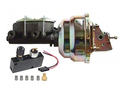 LEED Brakes 8-Inch Dual Power Brake Booster with 1-1/8-Inch Dual Bore Master Cylinder and Adjustable Valve; Zinc Finish (67-69 Camaro w/ Front Disc & Rear Disc or Drum Brakes)