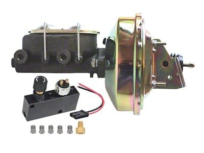 LEED Brakes 9-Inch Single Power Brake Booster with 1-1/8-Inch Dual Bore Master Cylinder and Adjustable Valve; Zinc Finish (67-69 Camaro w/ Front Disc & Rear Disc or Drum Brakes)