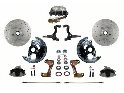 LEED Brakes Manual Front Disc Brake Conversion Kit with MaxGrip XDS Rotors and Side Mount Valve; Zinc Plated Calipers (67-69 Camaro w/ Front Disc & Rear Drum Brakes)