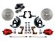 LEED Brakes Manual Front Disc Brake Conversion Kit with Side Mount Valve and MaxGrip XDS Rotors; Red Calipers (67-69 Camaro w/ Front Disc & Rear Drum Brakes)