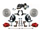 LEED Brakes Power Front Disc Brake Conversion Kit with 9-Inch Brake Booster and MaxGrip XDS Rotors; Red Calipers (67-69 Camaro w/ 4-Wheel Disc Brakes)