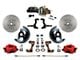 LEED Brakes Power Front Disc Brake Conversion Kit with 8-Inch Brake Booster, Adjustable Valve and MaxGrip XDS Rotors; Red Calipers (67-69 Camaro)