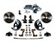 LEED Brakes Power Front Disc Brake Conversion Kit with 9-Inch Chrome Brake Booster, Flat Top Chrome Master Cylinder, Adjustable Valve, 2-Inch Drop Spindles and Vented Rotors; Zinc Plated Calipers (67-69 Camaro)