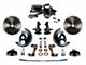 LEED Brakes Power Front Disc Brake Conversion Kit with 9-Inch Chrome Brake Booster, Side Mount Valve, 2-Inch Drop Spindles and Vented Rotors; Zinc Plated Calipers (67-69 Camaro w/ Front Disc & Rear Drum Brakes)