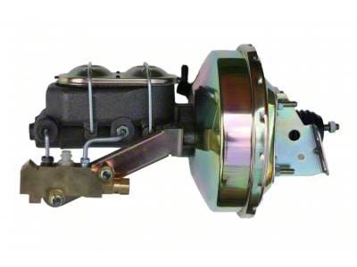 LEED Brakes 9-Inch Single Power Brake Booster with 1-1/8-Inch Dual Bore Master Cylinder and Side Mount Valve; Zinc Finish (64-72 GTO, LeMans, Tempest w/ 4-Wheel Disc Brakes)