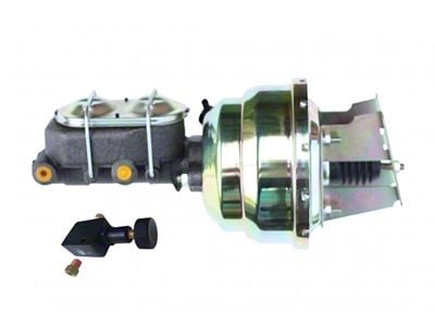 LEED Brakes 8-Inch Single Power Brake Booster with 1-Inch Dual Bore Master Cylinder with Adjustable Valve; Zinc Finish (60-66 C10, K10)