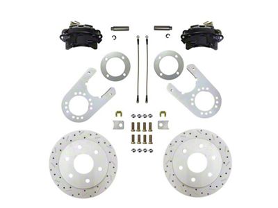 LEED Brakes Rear Disc Brake Conversion Kit with MaxGrip XDS Rotors; Black Calipers (88-99 K1500 w/ 11-Inch Rear Drum Brakes)