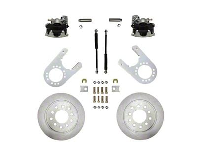 LEED Brakes Rear Disc Brake Conversion Kit with Vented Rotors; Zinc Plated Calipers (88-99 C1500 w/ 10-Inch Rear Drum Brakes)