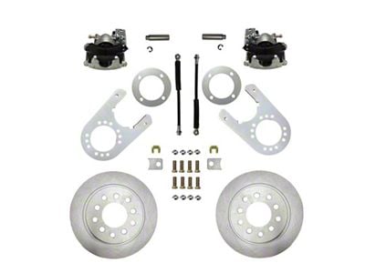 LEED Brakes Rear Disc Brake Conversion Kit with Vented Rotors; Zinc Plated Calipers (88-99 C1500 w/ 11-Inch Rear Drum Brakes)